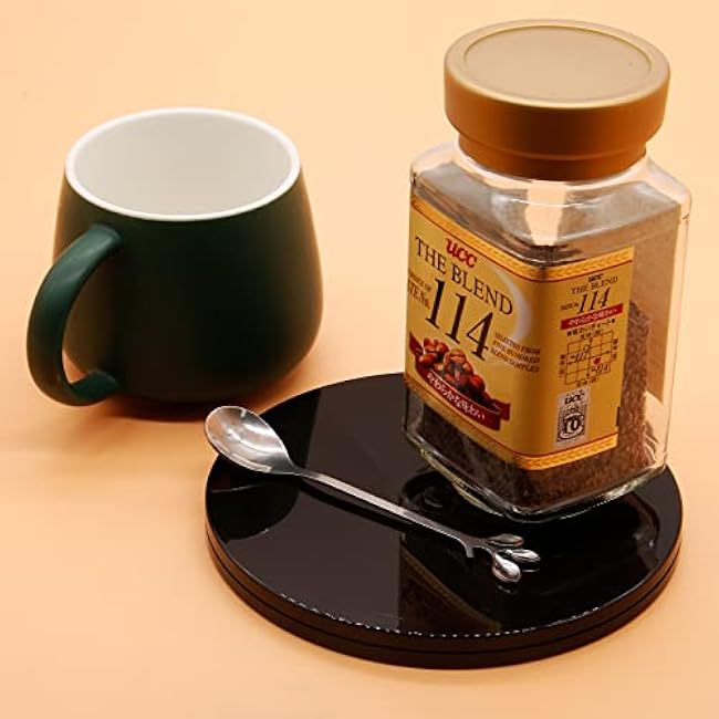 Piutouyar 4 Pcs Plastic Turntable Bearings Hardware, 4 Inch / 100mm Plastic Acrylic Clear Turntable Organizer for Kitchen Spice Rack Table Cake