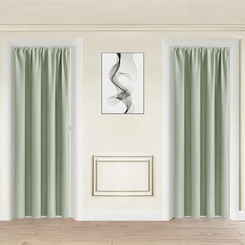 JIUZHEN Blackout Doorway Curtains 80 inch Length - 2 Panels