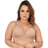Soutien Strappy Reforçado Plus Size Sutiã Lingerie Renda Bojo Tamanho Especial Cor:Bege;Tamanho:GG - 50