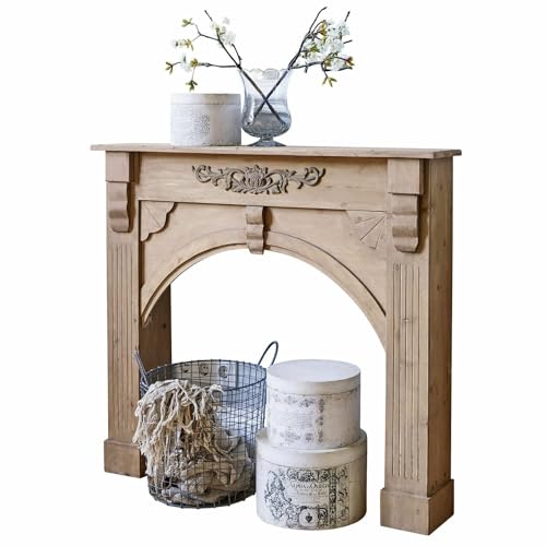 Loberon Kaminkonsole Maxwell, handgeschnitzte Details, mit dezentem Antik-Finish, Landhaus-Look, Deko-Kamin, Raum-Accessoire, Tannenholz, Furnierschichtholz, antikbraun Loberon Kaminkonsole Maxwell, handgeschnitzte Details, mit dezentem Antik-Finish, Landhaus-Look, Deko-Kamin, Raum-Accessoire, Tannenholz, Furnierschichtholz, antikbraun
