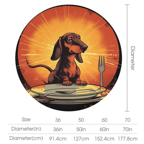 Nappe ronde teckel 152cm lavable, protection de table ronde antitache et imperméable chic - 3