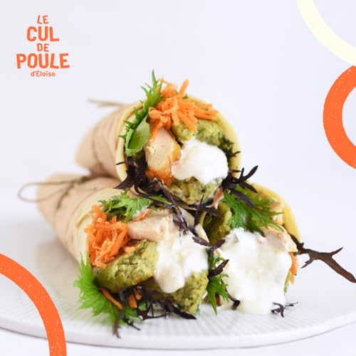 #28 - Wrap de printemps au poulet r&ocirc;ti, galets de pois chiches et sauce citron-yaourt