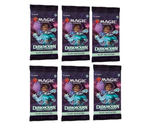 6 Packs Magic the Gathering Play Booster Pack Lot for MTG Duskmourn: House of Horror