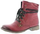 Flexible Laufsohle Rieker 70829 Damen Stiefel, Stiefelette, Schnürstiefel, Boot, Schnürboot rot (Wine/Mogano / 35), EU 39