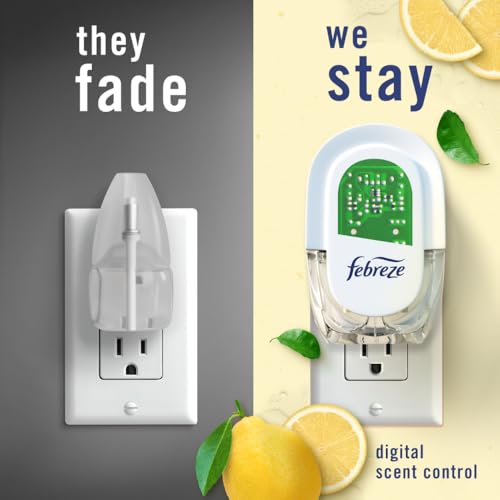 Image of Febreze Plug In Air Freshener, Odor-Fighting Scented Oil Refill, Kitchen Odor Fighter, 2 Refills