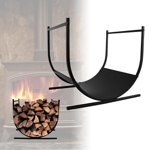 ACXIN Étagère pour bois de cheminée pour intérieur, pour extérieur et bois de chauffage, en métal thermolaqué, 44,5 x 37,5 x 40 cm