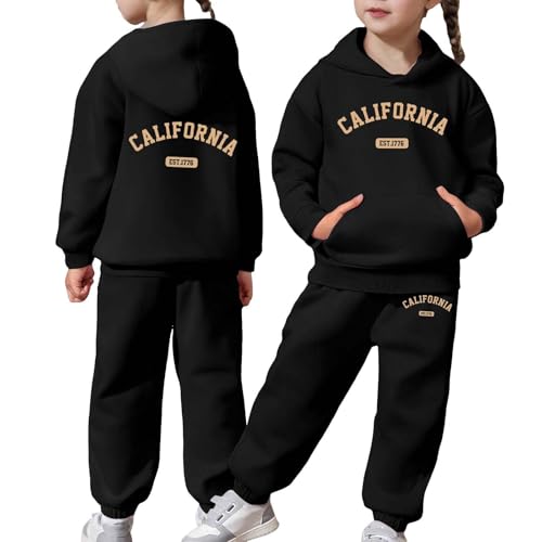 CALIFORNIA Girls Boys 2 Piece Tracksuit Letter Printed Pullover Sweat Shirts and Jogger Pants Aesthetic Clothes Sets