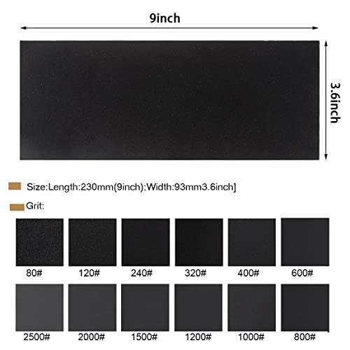 Cbright 60 Sheets Wet & Dry Sandpaper Set, Sandpaper Assorted Grit 80#-2500#Sanding Sander Sheet For Wood Furniture Finishing, Metal Sanding And Polishing (9Inchx3.6Inch) #TOP1