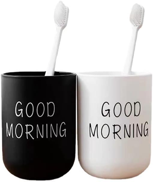 2 soportes para cepillos de dientes, tazas de enjuague bucal para baño, taza japonesa de 10.1 fl oz, taza de agua, soporte de plástico para