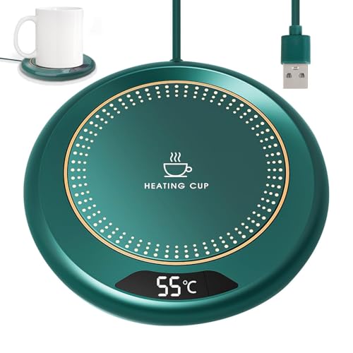 Coffee Mug Warmer Valentine's Day USB Smart Beverage Heated Coaster 8H Auto Shut-Off with 3 Temperature 55 65 75 ℃ Settings Electric Touch Control LED Display Cup Warmer Pad for Desk Tea Milk Gifts