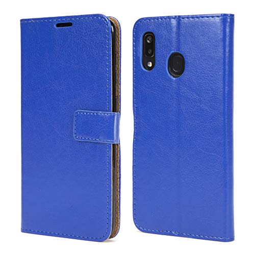 NWNK13 Samsung A20e Phone Case Premium Leather Flip Case Book Wallet Case Card Holder Media Stand Shock Proof Protective Phone Cover Compatible for Samsung Galaxy A20e Blue