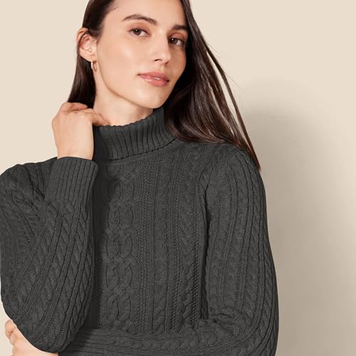 Image of Amazon Essentials Women's Long Sleeve Fisherman Cable Knit Turtleneck Sweater (Available in Plus Size)