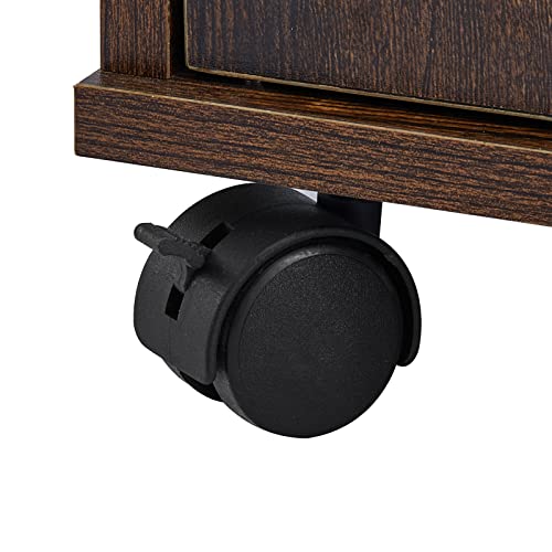 TUKAILAi Archivador Móviles con 4 Cajones y Cerradura, Armario de Oficina con Ruedas, Armario Multiusos con Gran Almacenaje para A4 Documentos en Formato Carta 40 x 60 x 57 cm (Marrón) - imagen 7