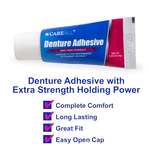 CareAll Denture Adhesive 0.85 oz. (Pack of 6), Zinc Free Formulation, Original Maximum Hold, Contains Natural Ingredients. Travel Size Bulk Value Pack - Thumbnail 6