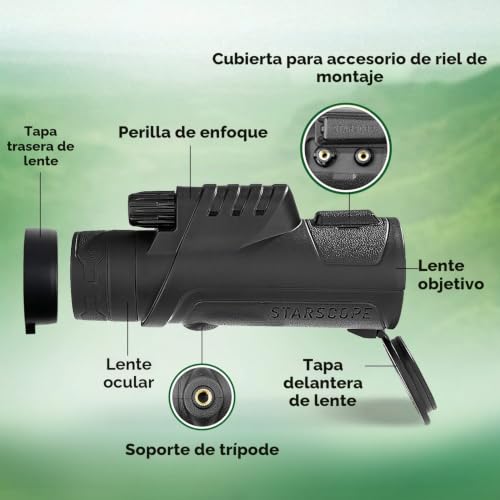 Telescopio monocular 10x42 con trípode y adaptador móvil para smartphones Android e iPhone 3