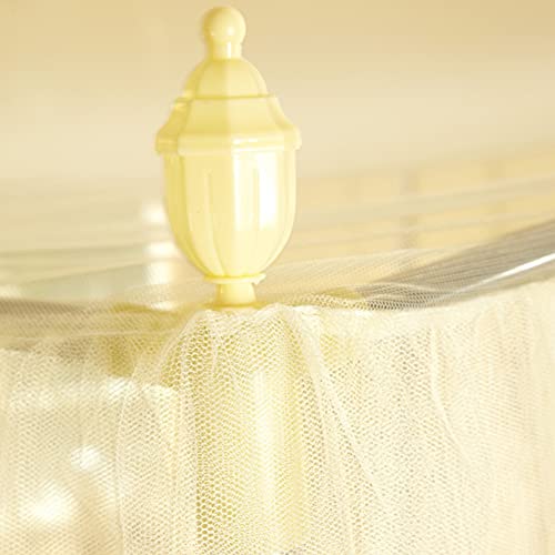Junlucki Rede mosquiteira para cama de princesa, cortinas com dossel de 4 cantos com 3 aberturas lat