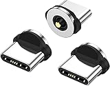 VAFOTON Adaptador magnético tipo C de 1 pin (3 unidades), conector magnético de repuesto, protección contra el polvo, conector para cable de carga USB magnético (Tipo C)