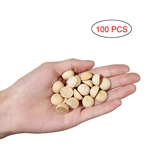 100 Pcs 15 Mm Split Wood Balls, Small Natural Unfinished Half Round Wooden Beads For Kids Craft #TOP1