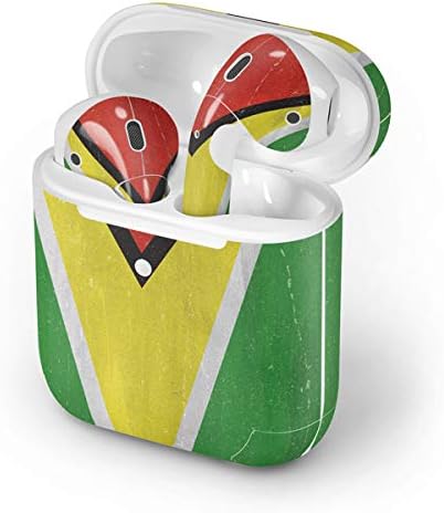 Skinit Decal Audio Skin Compatible with Apple AirPods 2 - Guyana Flag Distressed Design