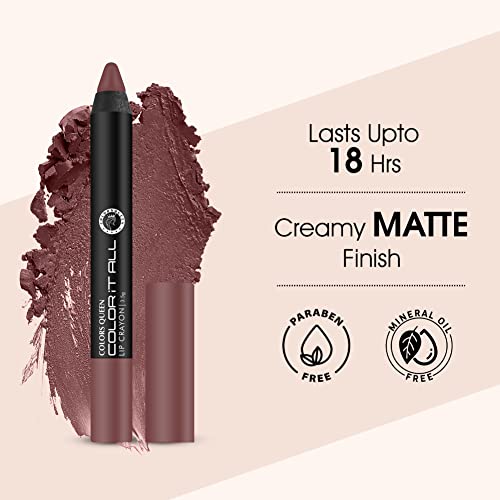 Image of Colors Queen Color It All Non Transfer Lip Crayon Lipstick | Long Lasting Matte Lipstick Combo Pack (Rusty Nude, Chocobar, Coco Block, 10.5g)