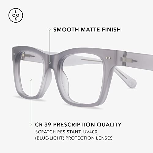 Look Optic Cosmo Reader - Stylish, Unisex, High Optical Quality Readers - Comfortable, Scratch Resistant Reading Glasses 2.00, Grey #TOP2