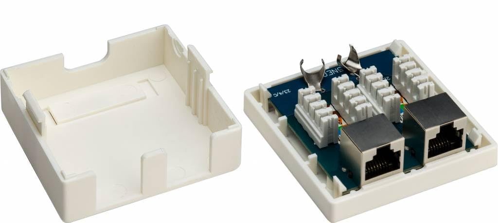 Goobay 77635 2-Port RJ45 Connection Box CAT 6 STP