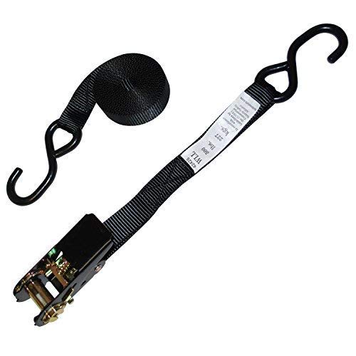 Retractable Ratchet Straps With S Hooks – 1" X 10', 1500 Lbs Break Strength, 750 Lbs Working Load For Cargo, Motorcycle, Truck, Trailer