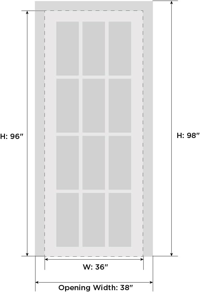 Sartodoors Lucia 2166 | 36 x 96 | Black Matte Interior Single Swing Door with Clear Glass | Solid Wood Door in Modern French Style | Hardware Included