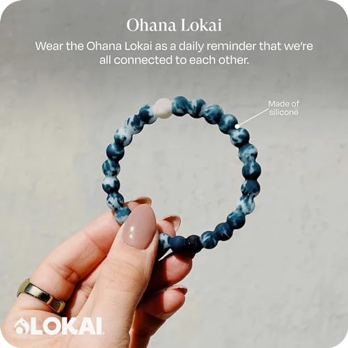 Lokai Hawaiian Silicone Beaded Bracelets for Women & Men, The Surf Collection - Ohana Beach Jewelry Fashion Bead Bracelet with Black & White Beads - Ring Bangle Slide-On Style for Comfortable Fit2