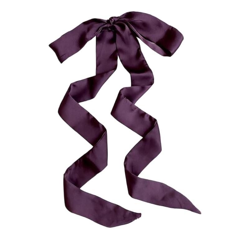 GIMIRO Ceinture en satin pour femme 5 cm x 195 cm, ruban en soie imitée, long foulard, ceinture de robe, accessoire pour chapeau, violet profond, 5cm*195cm