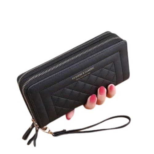 Long Wallet for Women/Tassel Coin Purse Card Holder Wallets/Double Zipper PU Leather Clutch Bags/Luxury Money Phone Bag, Pink2