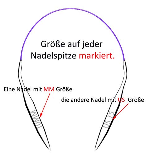 Seawhisper Ferri da maglia circolari per calze, in...
