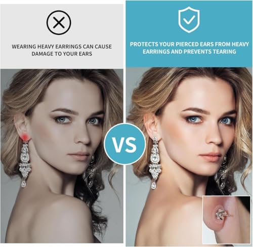 Image of ZURATO Ear Lobe Support Patch for Pierced Ears, Earring Backs For Droopy Ears, Clear Earring Support Patches, Torn or Stretched Ear Lobes Support for Heavy Earring (3 Strip (30 Patches))