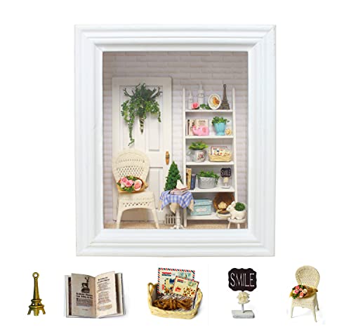 Kisoy Romantic and Cute Dollhouse Miniature DIY House Kit Creative Room Perfect DIY Gift for Friends,Lovers and Families(Sunny Dorm)