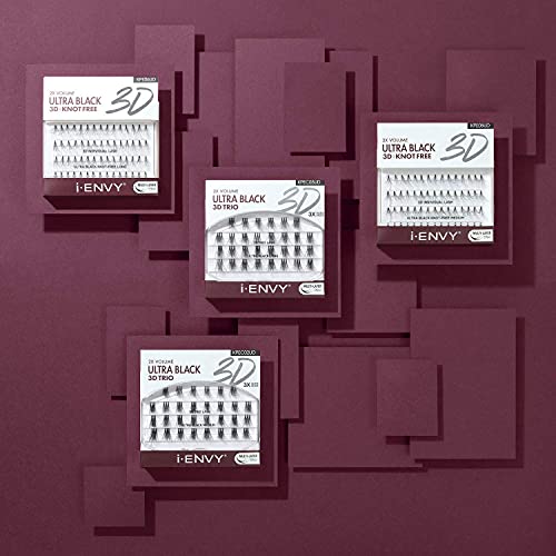 i-ENVY 3D Trio Ultra Black Lash Medium (3 Pack) Natural Fluffy Effect 3X Faster Easier Application - Thumbnail 6