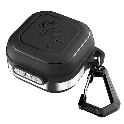 for Galaxy Buds 4 Pro Case & Galaxy Buds 4 Case (2026) Secure Lock Case with Keychain Full-Body Shockproof Armor Protective Cover Matte Black