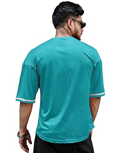 Image of EYEBOGLER Mens Cotton Blend Round Neck Half Sleeve Oversized Printed Tshirt || Loose fit Tshirt