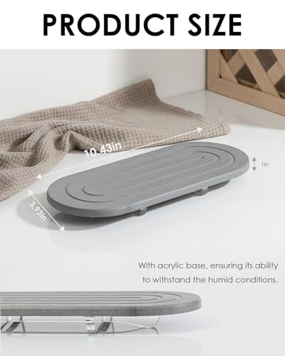 HAYVAN Organizador para Fregadero Piedra Diatomita - Soporte para Esponja Absorbente de Agua con Base Acrílica y Cepillo de Limpieza, Organizador de Secado Rápido para Mostrador de Cocina miniatura 7