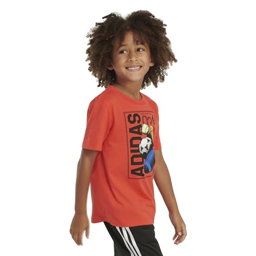 Image of Adidas Boys Short Sleeve T-Shirt Sports Graphic Tee Shirt