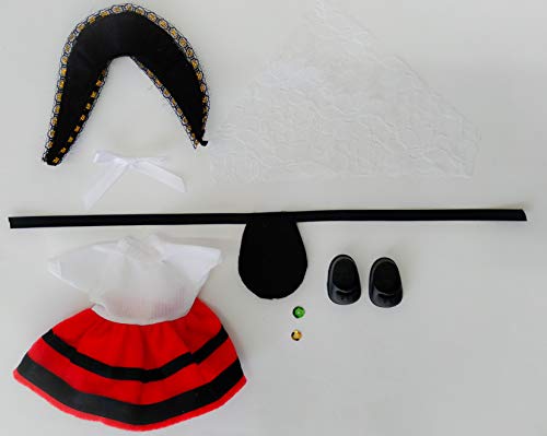 Folk Artesanía Vestido y complementos Regional típico Asturiana muñeca Barriguitas de Famosa....