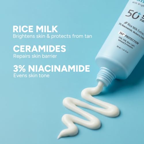 Image of Vilvah Skin Finish Sunscreen SPF 50 PA++++ | No White Cast, Water-Resistant Sunscreen | Hydrating, Lightweight, Non-Greasy | UVA & UVB Protection with Natural UV Filters & Rice Milk | Unisex, For All Skin Types | 30g