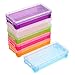 Produktbild BSTKEY Set mit 6 verschiedenen Farben Schreibwarenboxen, Kunststoff, Aufbewahrungsbox, lila, rot, grün, blau, orange, transparent