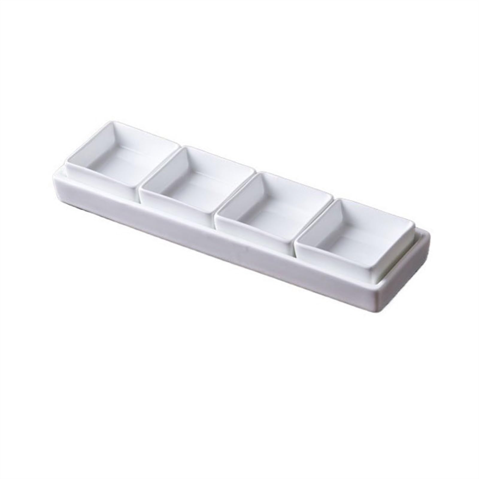 Ciotoline da Snack Vassoio rettangolare in ceramica, set di quattro scomparti, combinazione di piatti for sapori, piatti for salse e snack a buffet Piatti Snack Ceramica