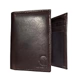 Carhartt Men’s Oil Tan Leather Wallet, Front Pocket, Paccasse & Trifold Designs, Long-Lasting Construction, Gifts for Men
