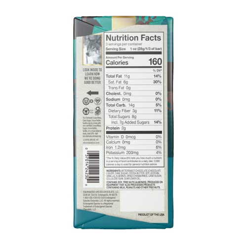 Endangered Species Dark Chocolate Bar W/Cranberries & Almonds (72% Cocoa) #TOP2