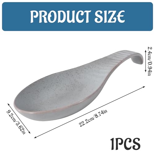CER Kitchen, Utensil Rest for Cooking, European Style Spoon Rest for Countertop, Teaspoon Rest for Kitchen, Compact Size 2.4 X 22.2 X 9.2 Cmeramic Spoon Rest, Spoon Hold - Image 3