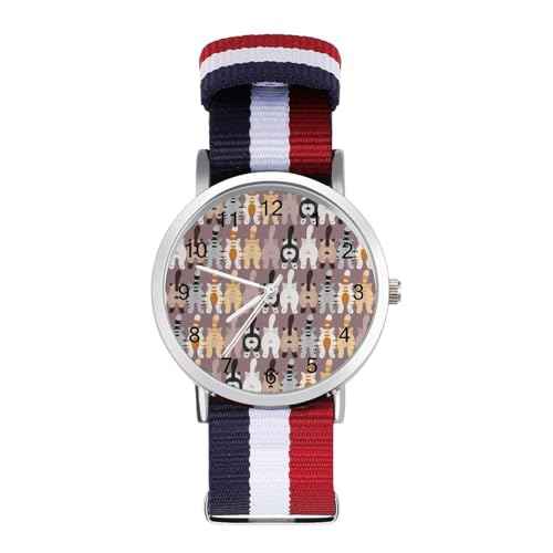 腕時計 面白い ネコ柄 猫柄 ションウォッチ ビジネス腕時計 うで時計 Watch 編組腕時計 スポーツウォッチ アナログウォッチ うでどけい ビジネスうで時計 ミニマリスト ビジネス 簡約風 記念日 誕生日 男女兼用 プレゼント