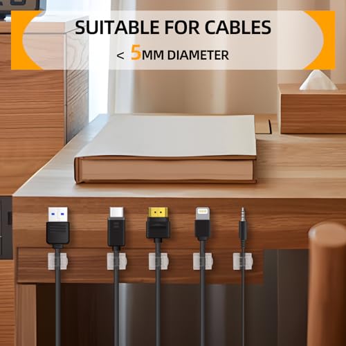 Miniatura 2 de Billybath Soportes Para Cables, Clips Para Cables Exteriores, Organizador De Cables, Clips Autoadhesivos, Decoración, Ganchos Para Fijación De Cables, Cadena De Luces, 60 Unidades, Transparente