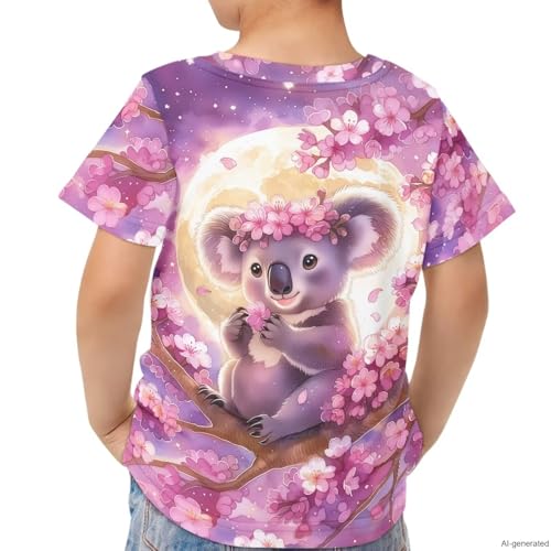 Image of WELLFLYHOM Kids Tshirts Girls Boys Short Sleeve Crewneck Tees Shirts Casual Sport Pullover Tops Size 3-16 Years