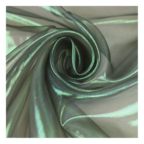 Ayuduots Tela Fluorescente de Gasa Brillante de Colores de 99,5 x 149 cm, Organza con Degradado láser para Fondo de fotografía de Vestidos de Novia.